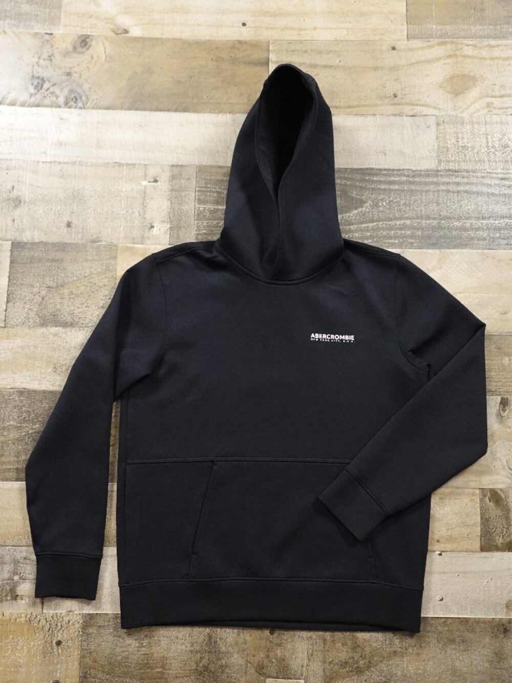 Abercrombie Kids Performance Hoodie 11/12 Black 4-Way Stretch Logo